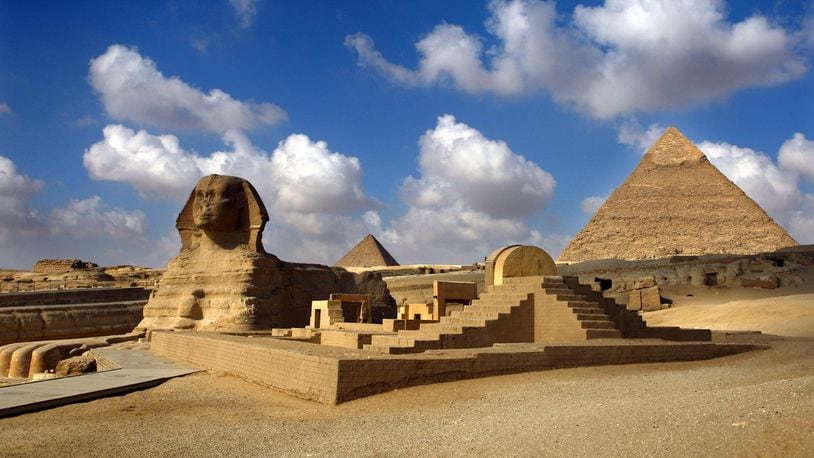 The Sphinx and the Great Pyramids of Giza on October 6, 2009 in Cairo, Egypt.
