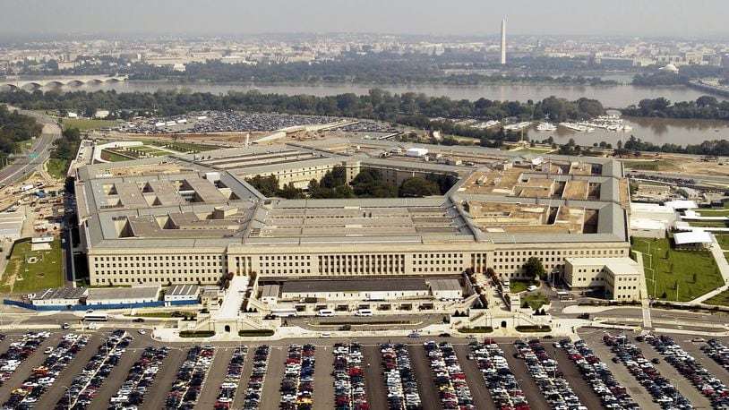 Aerial photo of the Pentagon in Arlington, Virginia.