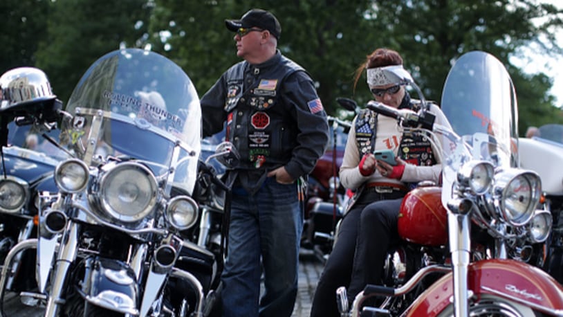 WASHINGTON, DC - MAY 26:  Bikers participate in a Blessing of the Bikes event at the National Cathedral May 26, 2017 in Washington, DC. Rolling Thunder will mark the 30th anniversary of its annual "Ride for Freedom" motorcycle procession and commemorative events this Memorial Day weekend for raising the attention of POW and MIA issues.  (Photo by Alex Wong/Getty Images)