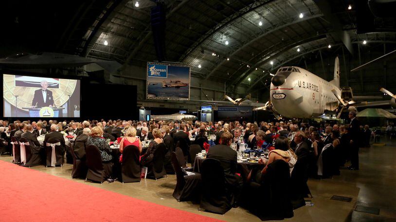 At the 2015 National Aviation Hall of Fame ceremony Apollo 13 astronaut James A. Lovell received the first Neil Armstrong Outstanding Achievement Award. The event was held at the National Museum of the United States Air Force. LISA POWELL / STAFF