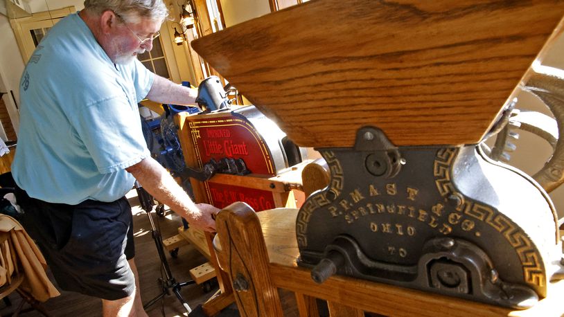 Dan Hearlihy, executive director of the Springfield Historical Society, talks about all the locally made machines as he gives a tour of the "Made in Springfield" Museum & Gift Shop Wednesday, Sept. 20, 2023. BILL LACKEY/STAFF
