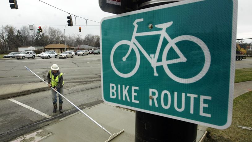 The bike path at East Stroop Road and Wilmington Pike will be part of one of the routes offered during the Tour of Kettering Friday as part of the 2021 Miami Valley Cycling Summit. FILE