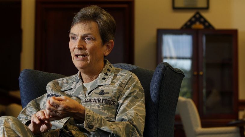 Gen Ellen M. Pawlikowski is commander of the Air Force Material Command at Wright-Patterson Air Force Base. LISA POWELL / STAFF FILE PHOTO