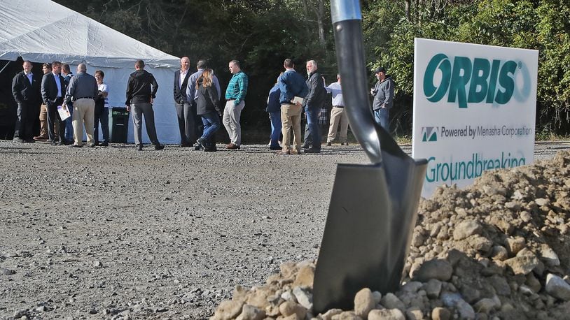 The ORBIS Corporation in Urbana held a groundbreaking ceremony Tuesday, Oct. 4, 2022 for a new $42 million expansion. ORBIS, a North American leader in reusable packaging, will be hiring more than 40 people for the new expansion. BILL LACKEY/STAFF