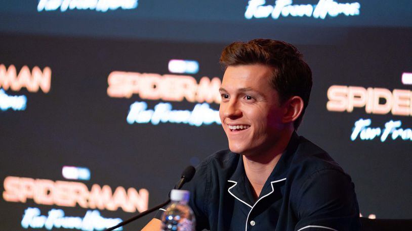 FILE: Actor Tom Holland (Peter Parker/Spider-Man) speaks during a press conference before the release of "Spider-Man: Far From Home." Sony Pictures and The Walt Disney Company have come to an agreement to keep Holland's superhero in the MCU.