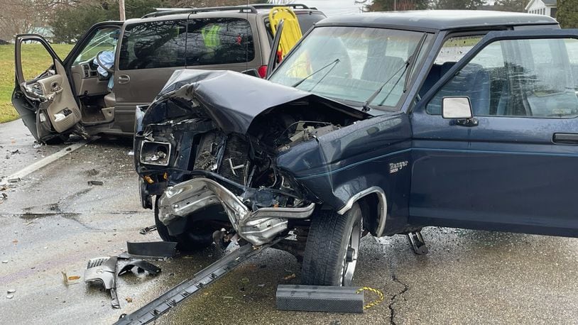 An 85-year-old woman was killed in a crash that injured four others Tuesday, Dec. 265, on U.S. 40 (West National Road) and New Carlisle Pike in Springfield Twp., Clark County. BILL LACKEY/STAFF