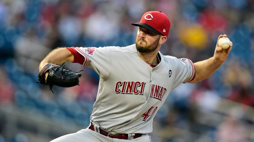 WASHINGTON, DC - AUGUST 13: Alex Wood #40 of the Cincinnati Reds pitches in the second inning against the Washington Nationals at Nationals Park on August 13, 2019 in Washington, DC. (Photo by Patrick McDermott/Getty Images)