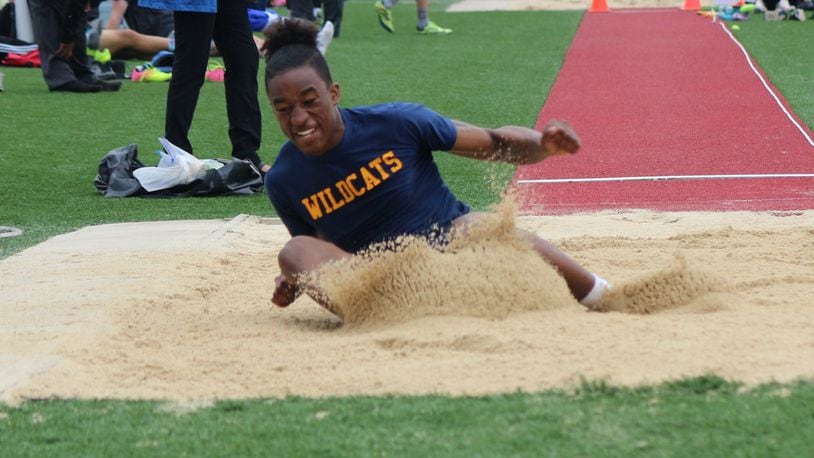 Springfield s Quincy Scott won a district title in the long jump Wednesday. Greg Billing/CONTRIBUTED