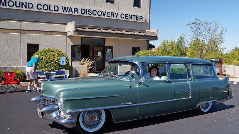 Kenneth and Wayne Turner check in at the Mound Cold War Discovery Museum in their 1955 Cadillac View Master station wagon on the Drive Dayton History Road Tour on Sept. 20. Photo by Paul D. Uhlman