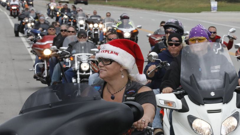 Thousands of bikers participated in the annual Highway Hikers Motorcycle Club’s Toy Run across Clark County Sunday to help the Salvation Army supply Christmas gifts for needy children. Bill Lackey/Staff