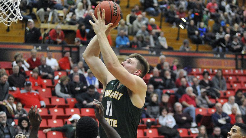Wright State’s Loudon Love puts up a shot during Saturday’s win at Youngstown State. JAY MORRISON/STAFF