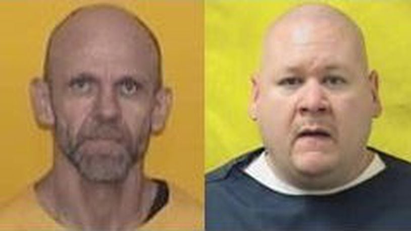 Bradley Gillespie, left, and James Lee escaped Tuesday, May 23, 2023, from the Allen-Oakwood Correctional Institution in Lima.