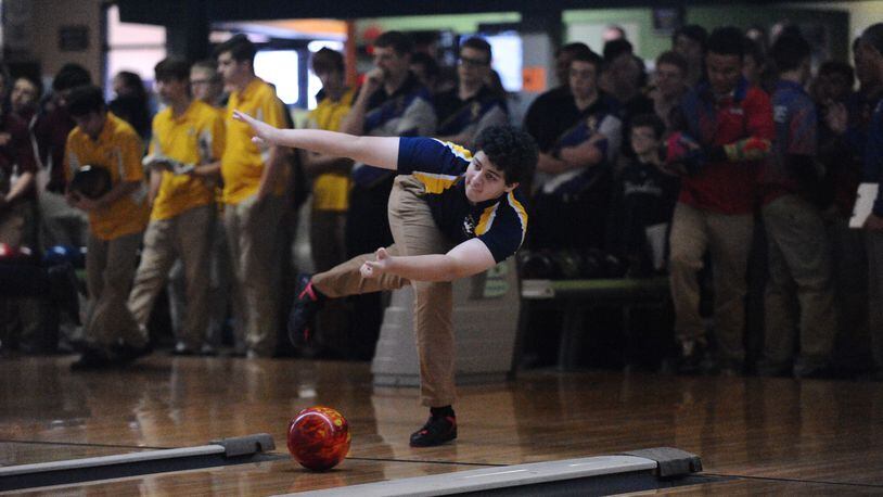 Springfield senior Cullen Rogan competes in the Division I state bowling tournament Saturday in Columbus. Greg Billing / Contributed