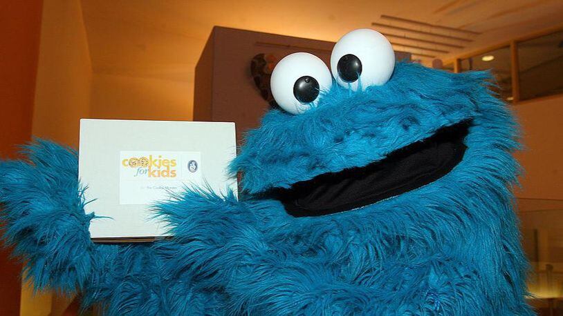 The Cookie Monster poses at Children's Hospital Boston .