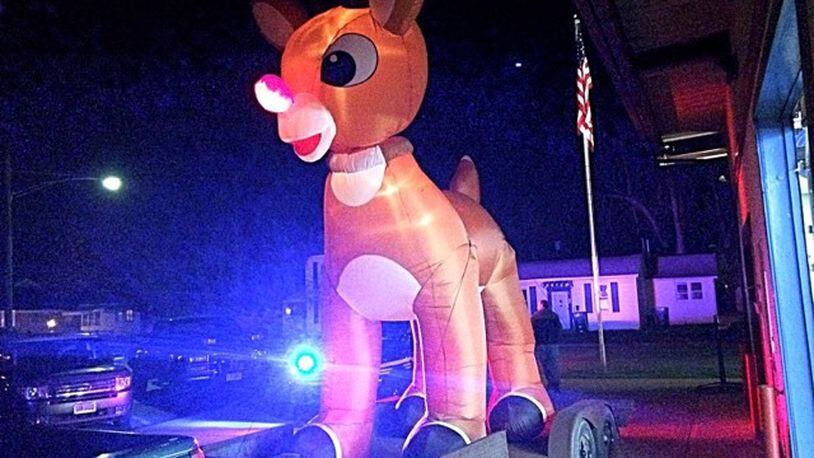 Rudolph will standing still this year at the New Carlisle Drive Through Parade Dec. 5. MARSHALL GORBY/STAFF