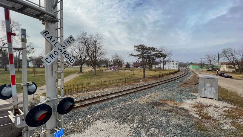 Hamilton staff is looking at creating an Amtrak station to serve the route between Cincinnati, Oxford, Indianapolis and Chicago with station platforms at Symmes Park south of the downtown area. NICK GRAHAM/STAFF