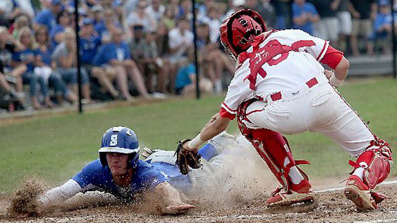 Justin McConnell of Springboro (sliding) was named D-I All-Ohio first team. Contributed photo by E.L. Hubbard