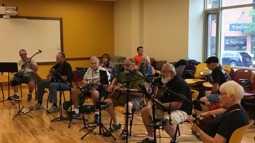 Members of the United Senior Services Jammers rehearse for Saturday evening s Summer Arts Festival Live on the Terrace concert. Photo by Brett Turner