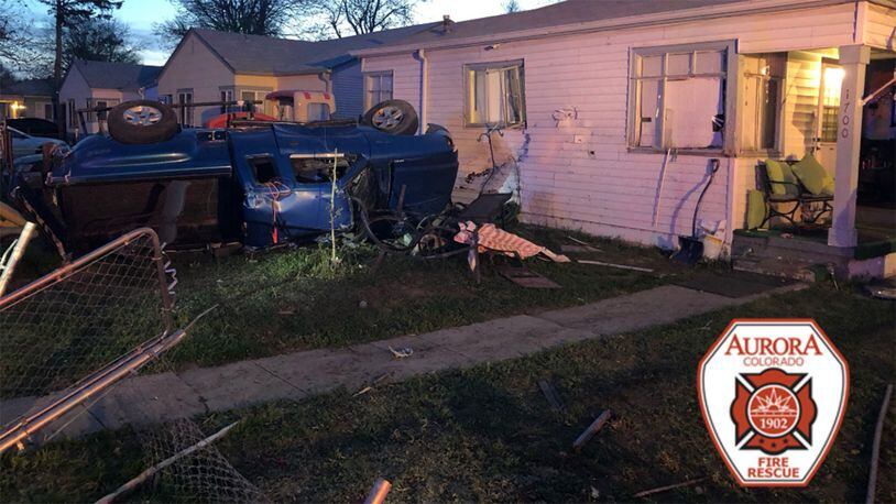 Aurora Fire Rescue responded after a driver was seen on video crashing into the home of a family of five Sunday morning.