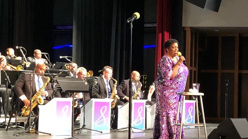 The voice of Carmen Bradford and the musicians of the Springfield Symphony Jazz Orchestra combined to entertain more than 400 audience members for the concert "Ella Fitzgerald, First Lady of Song" at the John Legend Theater on Saturday. /Contributed