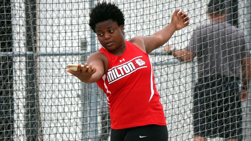 Milton-Union junior Beyonce Bobbitt has qualified for the D-II state track and field meet in the shot put and discus. GREG BILLING / CONTRIBUTED