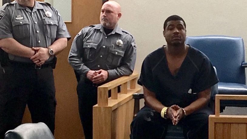Ex-Clark County Sheriff’s deputy Marcus Johnson IV appeared in court on two counts of sexual battery on Wednesday. He’s accused of asking two female inmates to perform sex acts on him while on the job. JENNA LAWSON/STAFF.