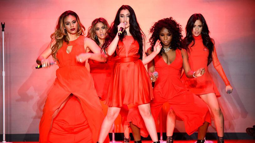 Fifth Harmony performs on the runway at the Go Red For Women Red Dress Collection 2015 presented by Macy's fashion show during Mercedes-Benz Fashion Week Fall 2015 at The Theatre at Lincoln Center on February 12, 2015 in New York City. (Photo by Frazer Harrison/Getty Images for Go Red)