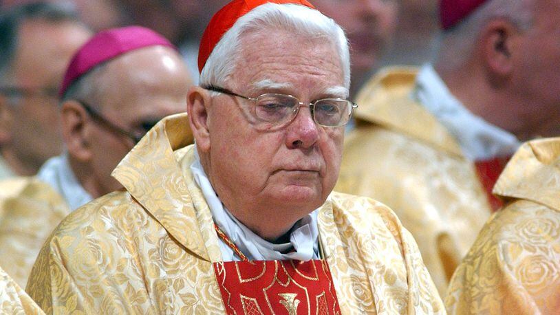 VATICAN CITY - MARCH 24:  Cardinal Bernard Law attends the Chrism Mass celebration at St. Peter's Basilica on March 24, 2005 in Vatican City. (Photo by Franco Origlia/Getty Images)
