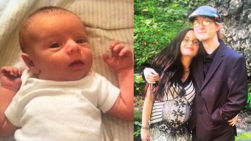 Police said 8-week-old Ambrose Klingensmith and his parents -- 32-year-old Jeannette Funnen and 23-year-old Daemon Klingensmith -- were found about five days after taking off from the hospital.