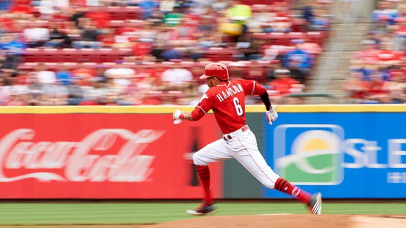 Baseball: Cincinnati Reds Billy Hamilton (6) in action, running bases vs Chicago Cubs at Great American Ball Park. Cincinnati, OH 4/23/2017 CREDIT: Fred Vuich (Photo by Fred Vuich /Sports Illustrated/Getty Images) (Set Number: SI819 TK2 )