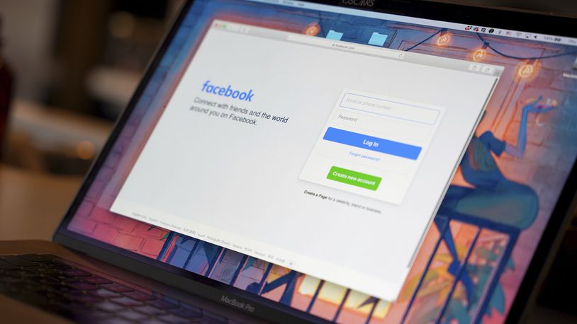 A Facebook login page appears on a computer in Glendale, Calif. on Feb. 3, 2022. (AP Photo/Paula Munoz)