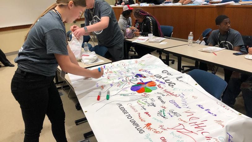 Local students shared examples of the projects they did to improve their communities and family relations on Thursday during the Be the Change Youth Summit at Wittenberg University.