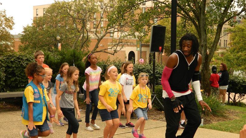 A local Girl Scout troop received a private hip hop dance lesson from members of the Xclusive Dance crew at CultureFest in Springfield on Saturday, Sept. 24, 2016. CONTRIBUTED PHOTO / EMILY DAY