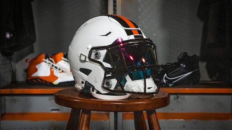 The Cleveland Browns new white helmet. CONTRIBUTED