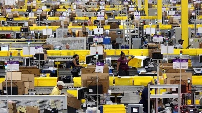 Amazon has hired 4,500 people in the past year to work at its Central Ohio distribution centers. THE COLUMBUS DISPATCH