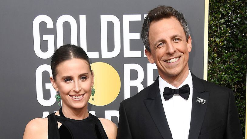 Alexi Ashe and Seth Meyers welcomed their second son, Axel Strahl, in the lobby of their apartment April 8, 2018.  (Photo by Frazer Harrison/Getty Images)