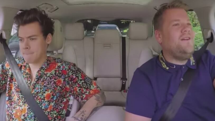 Former One Direction singer  Harry Styles and James Carden took to the road to sing songs and trade stories.