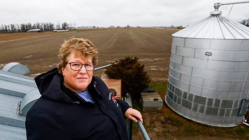 Gail Lierer and her family farm hundreds of acres of their own land and also lease land to farm nearby their Grandview Farms property in Okeana in Butler County. NICK GRAHAM/STAFF