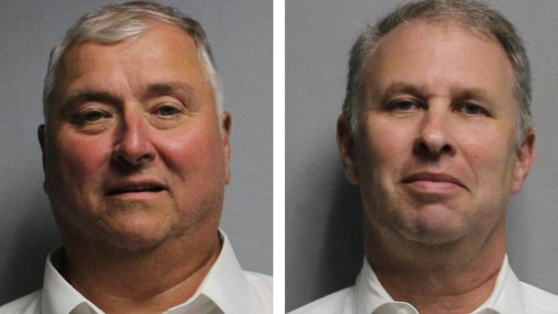 There are the mugshots from the Butler County Jail of former Ohio House Speaker Larry Householder, left, and former Ohio Republican Party Chair Mathew Borges, right. They are on federal detainers at the jail in Hamilton. BUTLER COUNTY SHERIFF'S OFFICE/CONTRIBUTED