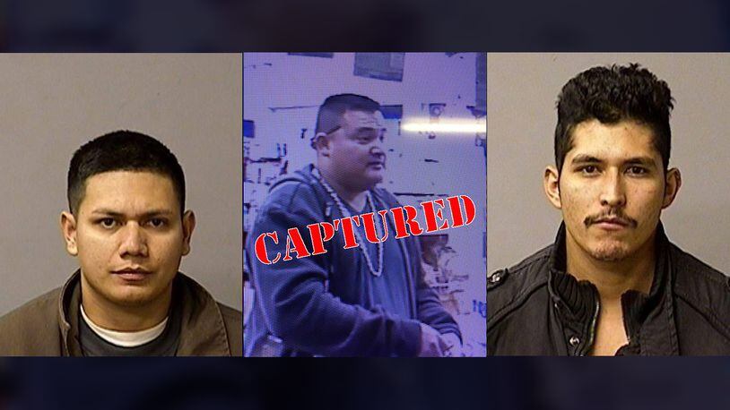 Authorities in California arrested 25-year-old Adrian Virgen, left, 32-year-old Gustavo Perez Arriaga, center, and 32-year-old Erik Razo Quiroz, right, in connection to the shooting death of Newman, California, police Cpl. Ronil "Ron" Singh in December 2018.