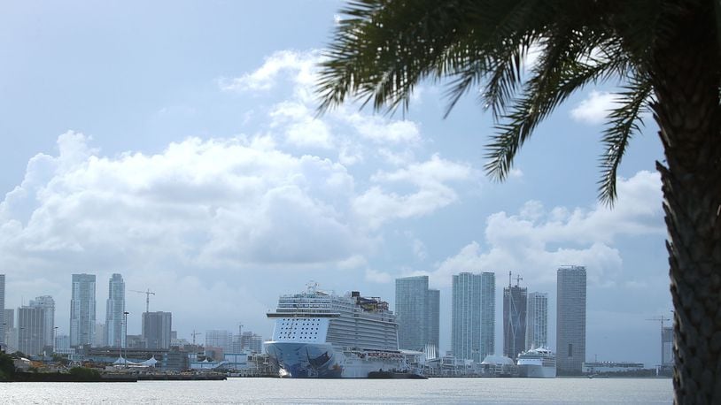 A cruise ship prepares to depart as the city prepares for the approaching Hurricane Irma on September 7, 2017 in Miami, Florida. Current tracks for Hurricane Irma shows that it could hit south Florida this weekend. (PHOTO BY MARK WILSON/GETTY IMAGES)
