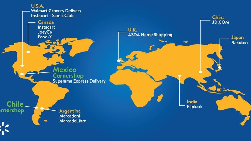 Walmart is working to expand grocery delivery across the globe.