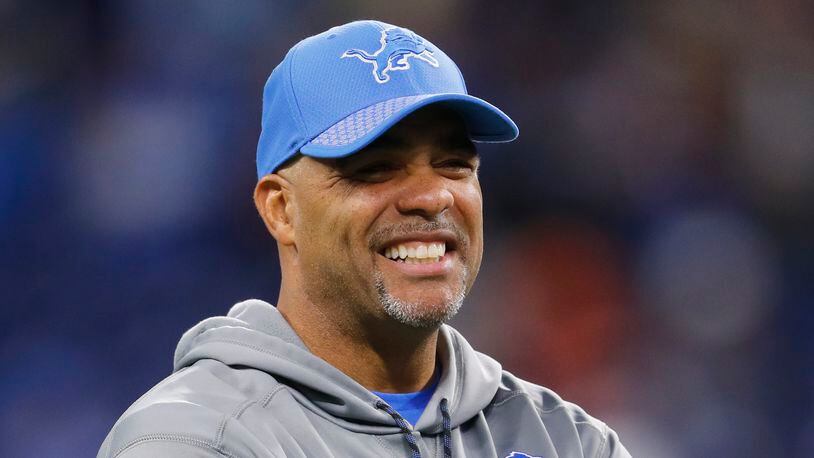 FILE - In this Nov. 12, 2017, file photo, Detroit Lions defensive coordinator Teryl Austin watches before an NFL football game against the Cleveland Browns in Detroit. The Cincinnati Bengals have hired Austin as defensive coordinator. (AP Photo/Paul Sancya, File)