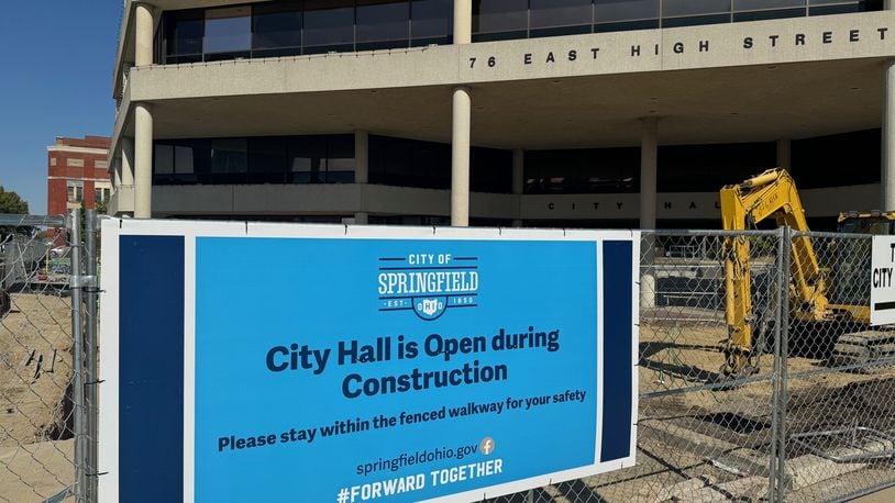Springfield's City Hall remains open during a major renovation of the plaza area that began in early 2023 and will continue through spring of 2024. STAFF