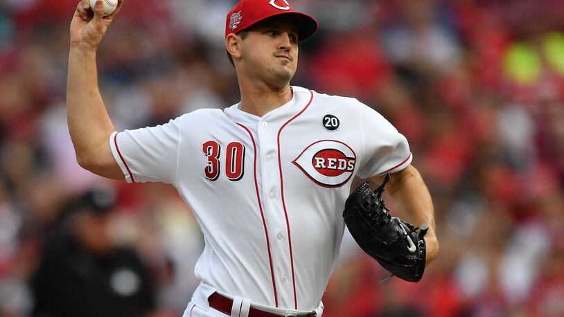 CINCINNATI, OH - MAY 31: Tyler Mahle #30 of the Cincinnati Reds pitches in the second inning against the Washington Nationals at Great American Ball Park on May 31, 2019 in Cincinnati, Ohio. (Photo by Jamie Sabau/Getty Images)