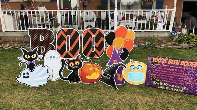 Cards in Yard, a family-owned business in Springfield, is renting sign displays for individuals to "Boo" their neighbors and friends that live in Clark County before Halloween.