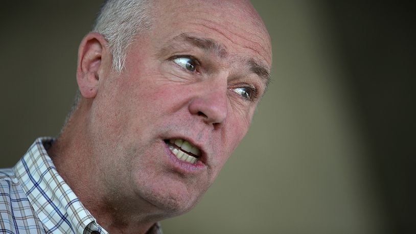 GREAT FALLS, MT - MAY 23:  Republican congressional candidate Greg Gianforte looks on during a campaign meet and greet at Lions Park on May 23, 2017 in Great Falls, Montana.  Greg Gianforte is campaigning throughout Montana ahead of a May 25 special election to fill Montana's single congressional seat. Gianforte is in a tight race against democrat Rob Quist.  (Photo by Justin Sullivan/Getty Images)