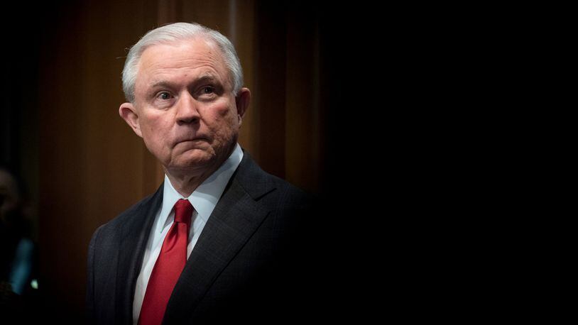 Attorney General Jeff Sessions during a news conference at the Justice Department on Oct. 26, 2018. Erin Schaff/The New York Times