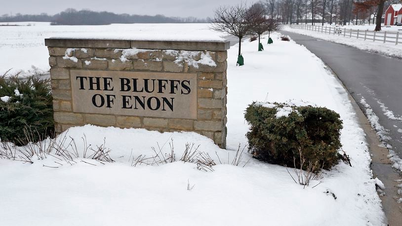 The Bluffs of Enon housing development Wednesday, Jan. 25, 2023. The Bluffs may be entering another phase soon, bringing aother 15 lots to Mad River Twp. The subdivision plans to bring more than 150 lots to the area over several phases. BILL LACKEY/STAFF