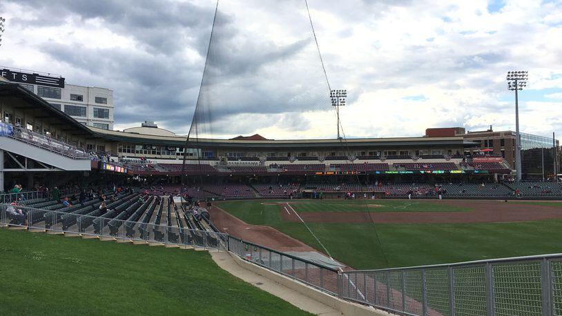 A shot of the extended netting at Fifth Third Field, home of the Dragons in Dayton.